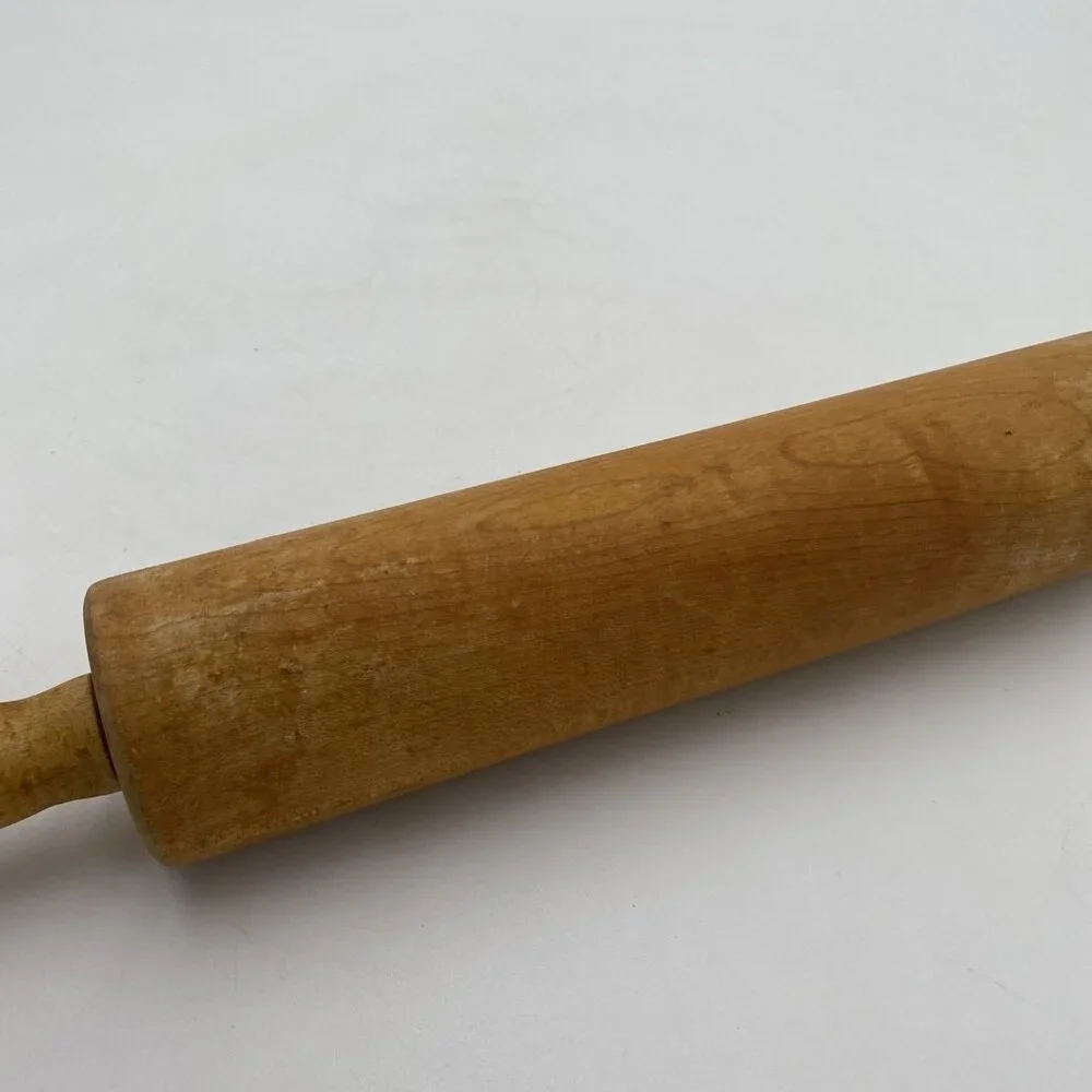 Vintage Wood Rolling Pin Handles Farmhouse Country Primative Wooden 16